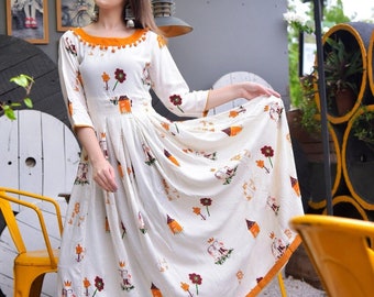 white rayon dress