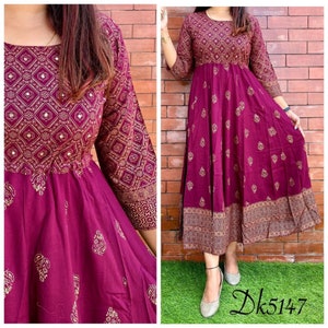 Women Designer One Piece Long Gown Bollywood Style Anarkali Etsy