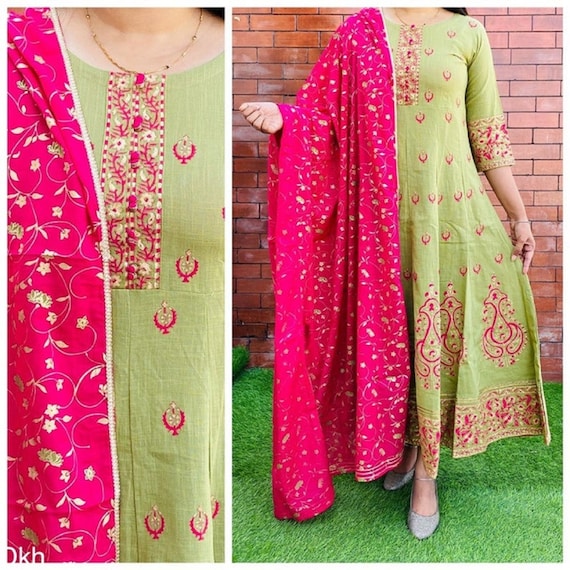 Indian Wedding Special Printed Anarkali Long Kurti With - Etsy