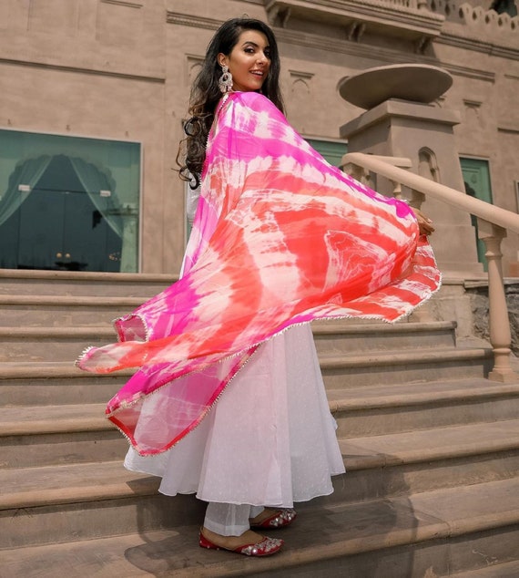 Off White Long Printed Casual Wear Gown | Latest Kurti Designs
