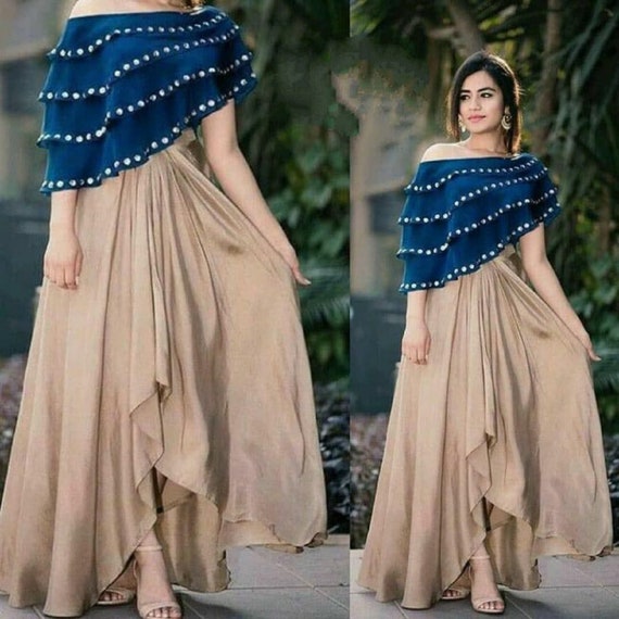 Buy Janasya Women's Blue Cotton Western Dress Online at Best Prices in  India - JioMart.
