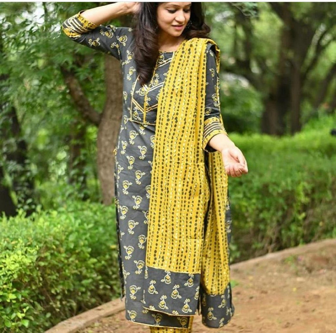 Indian Beautiful Designer Stylish Printed Cotton Fabric Kurti - Etsy
