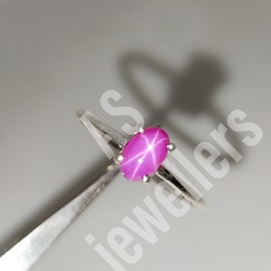 Simple Lab Star Ruby Ring 925 Sterling Silver Ring Dainty Ring Anniversary Ring Promise Ring Gift Ring for Her Christmas Rings Birthday Ring