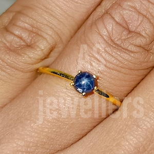 Star Sapphire Ring Natural Round Blue Star Sapphire 6 Rays Star Christmas Gifts Lindy Star Sapphire Birthday Gifts For Her Wedding Gifts