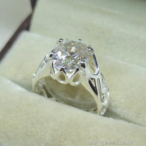Men Moissanite Diamond Ring, Sterling Silver Ring, Colorless Moissanite Jewelry, Promise Ring, Engagement Ring, Birthday Gift for Her