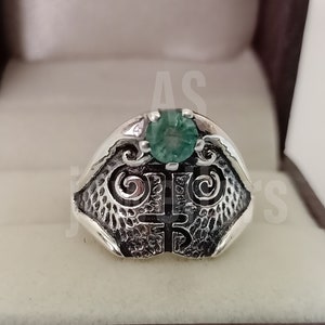 Unique 925 Sterling Silver Snake Ring Vintage Emerald Snake Ring Unisex Ring Natural Emerald Ring Gift For Her Anniversary Gift For Her