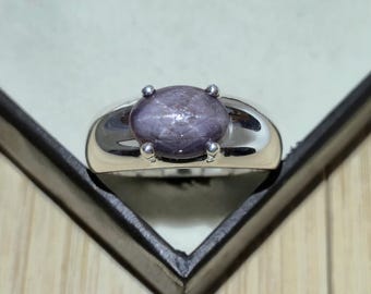 Genuine Star Ruby Ring 925 Sterling Silver July Birthstone Ring Ruby Star Gemstone Ring Gift for Her Anniversary Gift Birthday Gift Rings