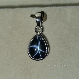 Natural Star Blue Sapphire Pendent, 925 Sterling Silver Pendent, Handmade Jewelry, Unique Silver Pendent, Birthstone Pendent, Gift For Her