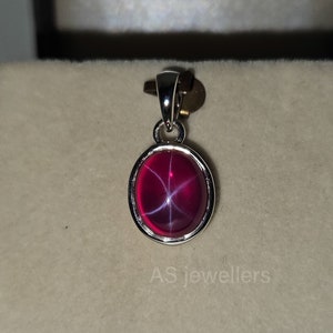 Red Star Ruby Gemstone Pendant 925 Solid Sterling Silver Pendant Handmade Beautiful Red Star Ruby Stone Christmas day Gift For Her