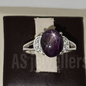 100% Natural Star Ruby Ring, Simple Promise Ring, Lindy Star Ring, 925 Sterling Silver,Gift For Her,Blue Star Sapphire,Wedding Gift