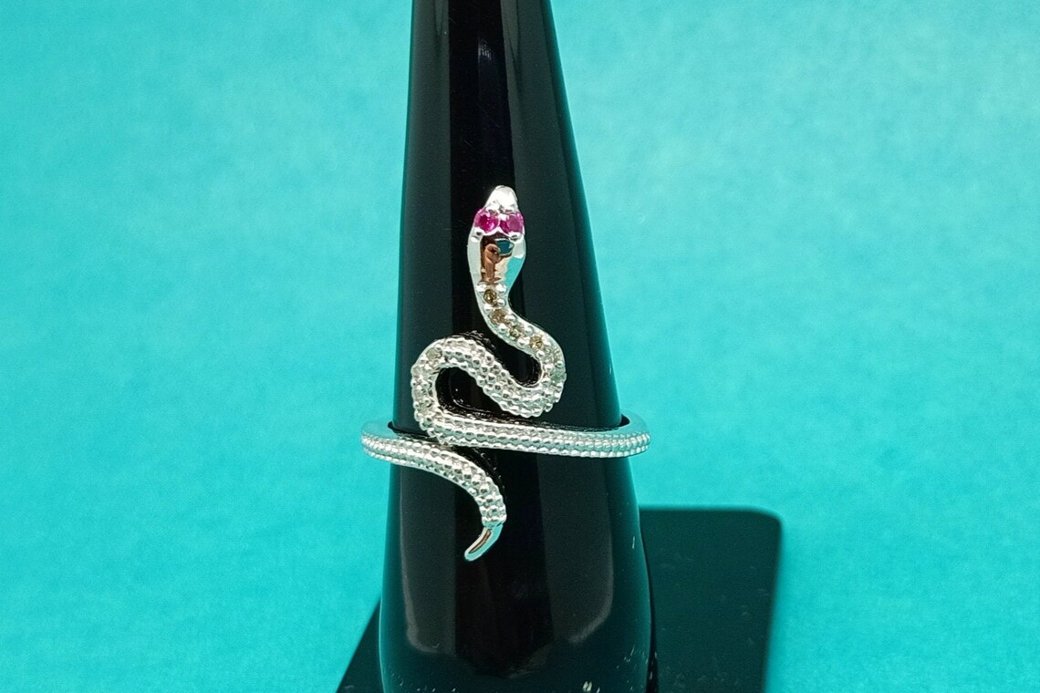 Diamond Snake Ring Snake Ring Serpent Ring Reptile Ring Etsy