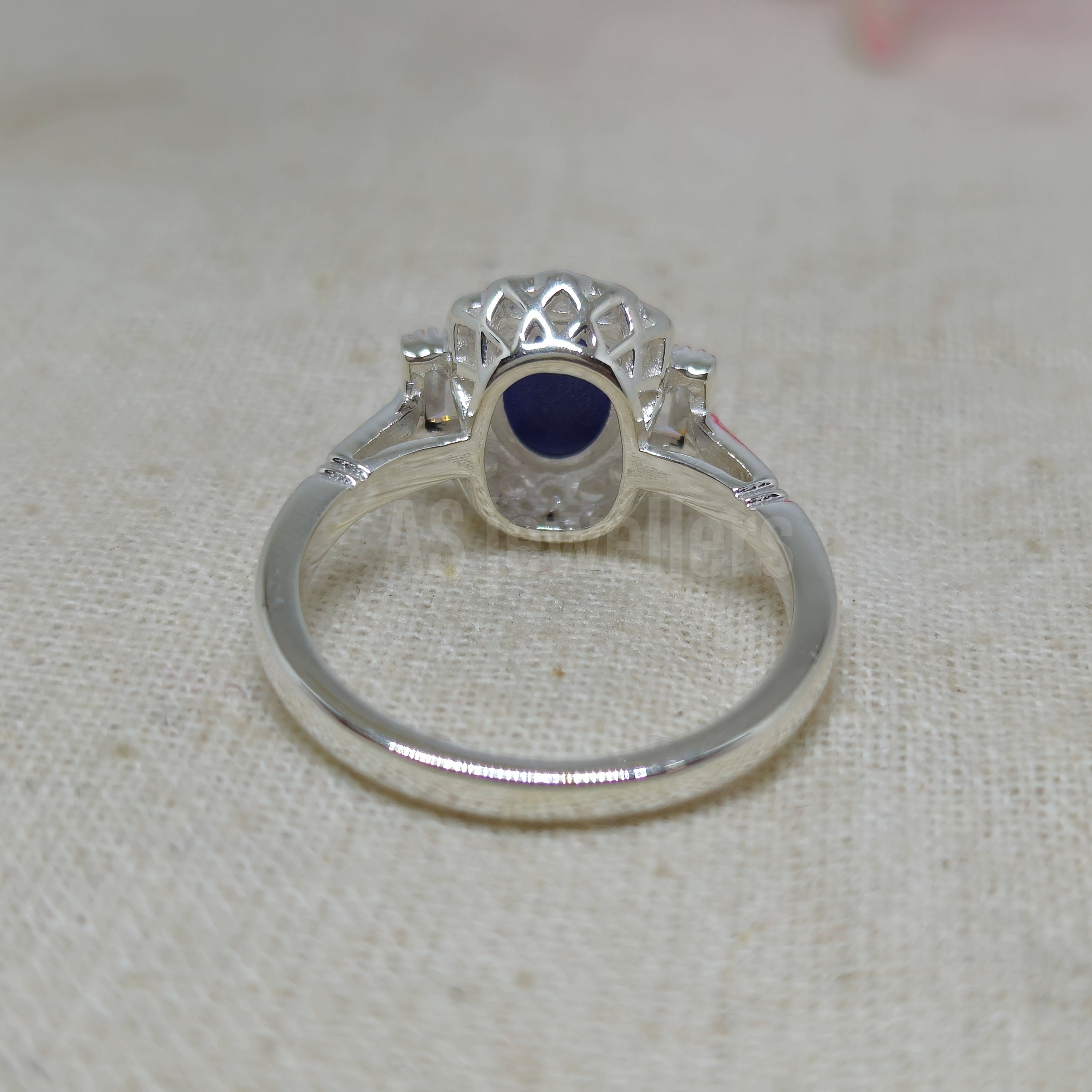 ヴィンテージ ブルー スター サファイア リング：925 スターリング