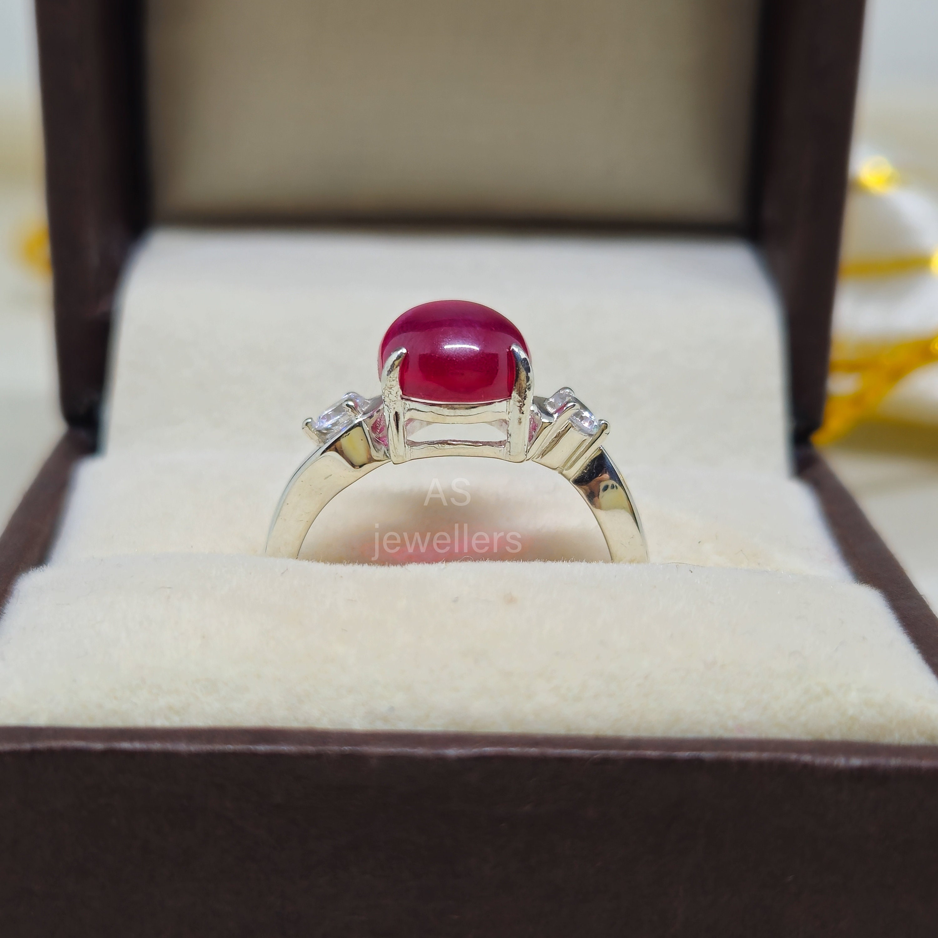 Bague En Argent 925 Avec Rubis étoile Naturel - Taille 7 US (personnalisable), Faite Main, Vintage