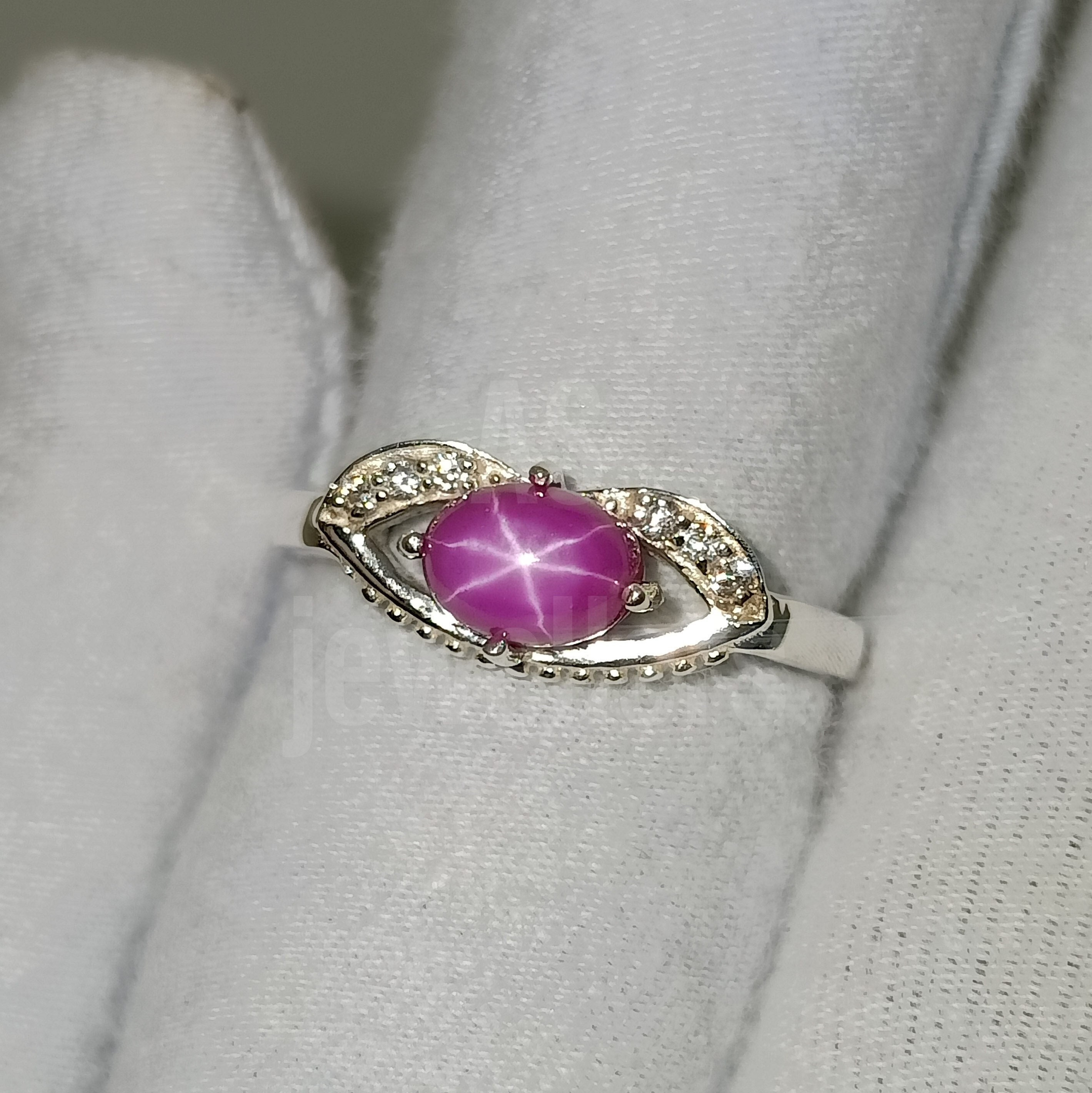 Unique Pink Star Sapphire Ring, Engagement Ring, 925 Sterling Silver Ring, Oval Lab Sapphire Ring,Stackable Ring, Women Gifts,Everyday Ring