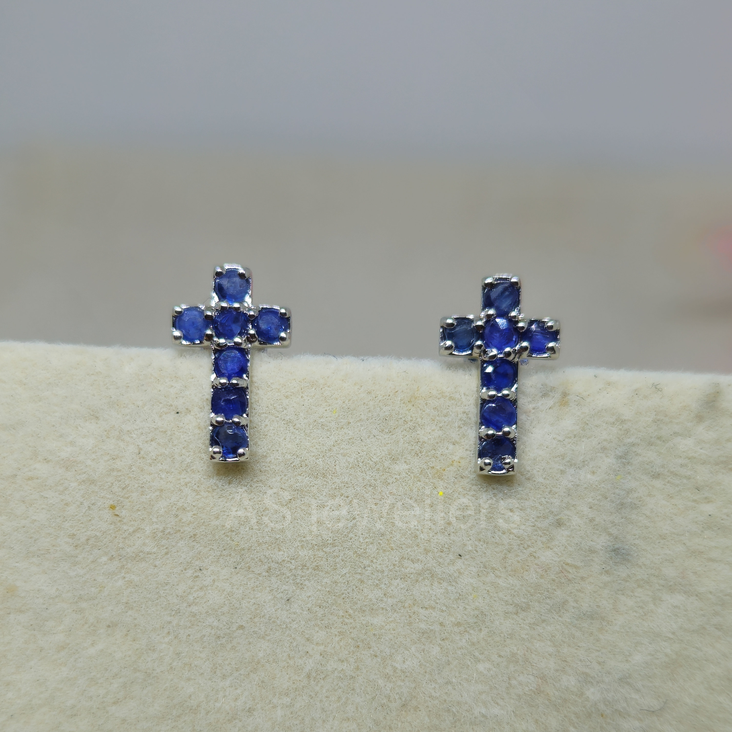 Sapphire cross earrings best sale