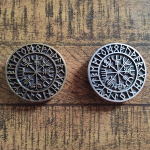 Vegvisir Gürtelschließe Buckle Gürtelschnalle Gothic Biker Wikinger Vikings Tribal Wolfsköpfe Larp Mittelalter Bild 1