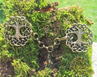 Bronze Yggdrasil clasp - Tree of Life Pagan Shaman cloak clasp cape closure rivet fur clasp Vikings tree forest