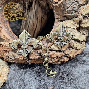 Bronce Flor de Lis Cierre - Abrigo Cierre Capa Capa Medieval Larp Elf King Mythodea Cosplay Cierre Gancho Abrigo