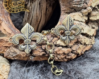 Bronze Fleur de Lis Clasp Cloak Cloak Cape Medieval Larp Elf King Mythodea Cosplay Clasp Hook Cloak