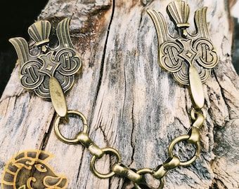 Bronze Raven Clasp Cloak Clasp Fur Clasp Hugin Munin Odin's Ravens Vikings Norse Pagan Wicca