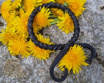 Troll Cross Black Twisted - Hand Forged Wrought Iron Orc Wiccan Shaman Medieval LARP Viking Norse Witch Pagan Boho