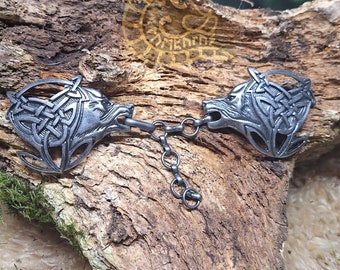 Wolf clasp iron wolf heads jewelry rivet fitting for coat, fur suitable for medieval LARP Vikings medieval, coat chain