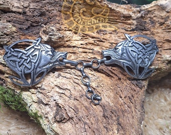 Wolf Clasp Iron Wolf Heads Rivet Fitting voor jas, Bont Past Middeleeuwse Larp Vikingen Middeleeuws, Jasketting, Odin Jarl