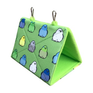 Forpus Coelestis, Pacific Parrotlet Snuggle Hut, Sleepy Hut, Bird Tent, Bird Bedding, Parakeet Plush Hut Hammock Cave Cage Cozy Hut image 8