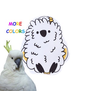 Peluche cacatoès, oreiller, parapluie Peluche cacatoès, coussin, oiseau, perroquet, cadeau Hauteur 40 cm (15,75 po.), Largeur 33 cm (13 po.)