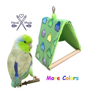 Forpus Coelestis, Pacific Parrotlet Snuggle Hut, Sleepy Hut, Bird Tent, Swing, Bird Swing, Parakeet Plush Hut Hammock Cave Cage Cozy Hut