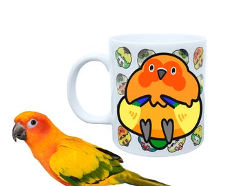 Sun Conure, Sun Conure gift, Mug, Coffee, Tea, Sun Conure parrot, Conures Ceramic Mug