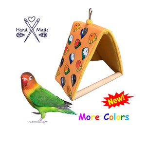 Lovebird Bird Snuggle Hut, Sleepy Hut, Swing Bird Tent, Bird Bedding, Swing, Plush Hut Hammock Cave Cage Cozy Hut