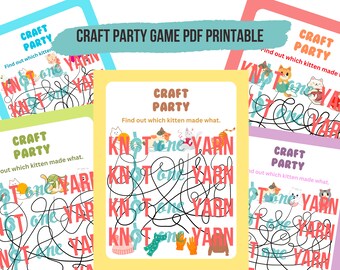 Set of Five Maze Games, Crafty Puzzle, Maze, Labyrinth Game, Yarn Party Entertainment, Puzzles for kids, Sip and Stitch Party Activity, PDF