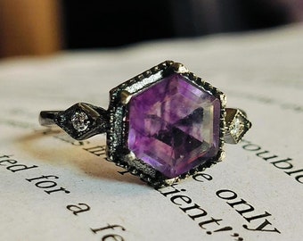 Natural Fluorite 925 Sterling Silver Ring: Handmade Princess Jewelry