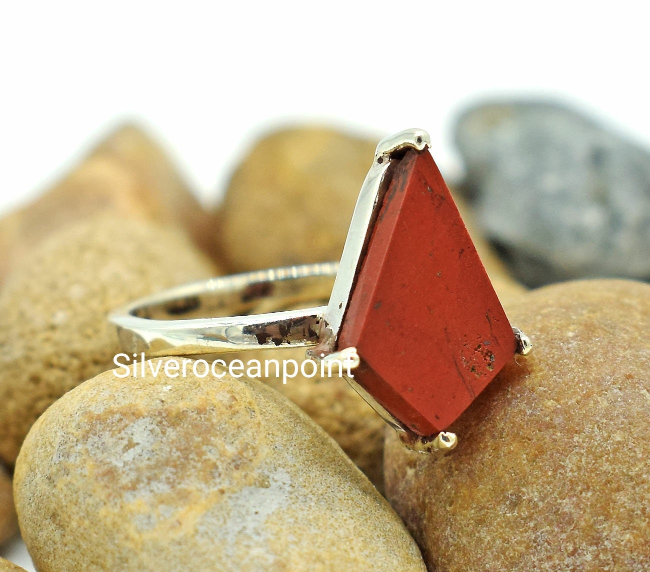 RED Jasper Kite, Ring 925 Sterling Silver Ring Handmade