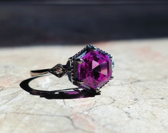Entwined Alexandrite Ring: Handmade 925 Sterling Silver Promise Ring