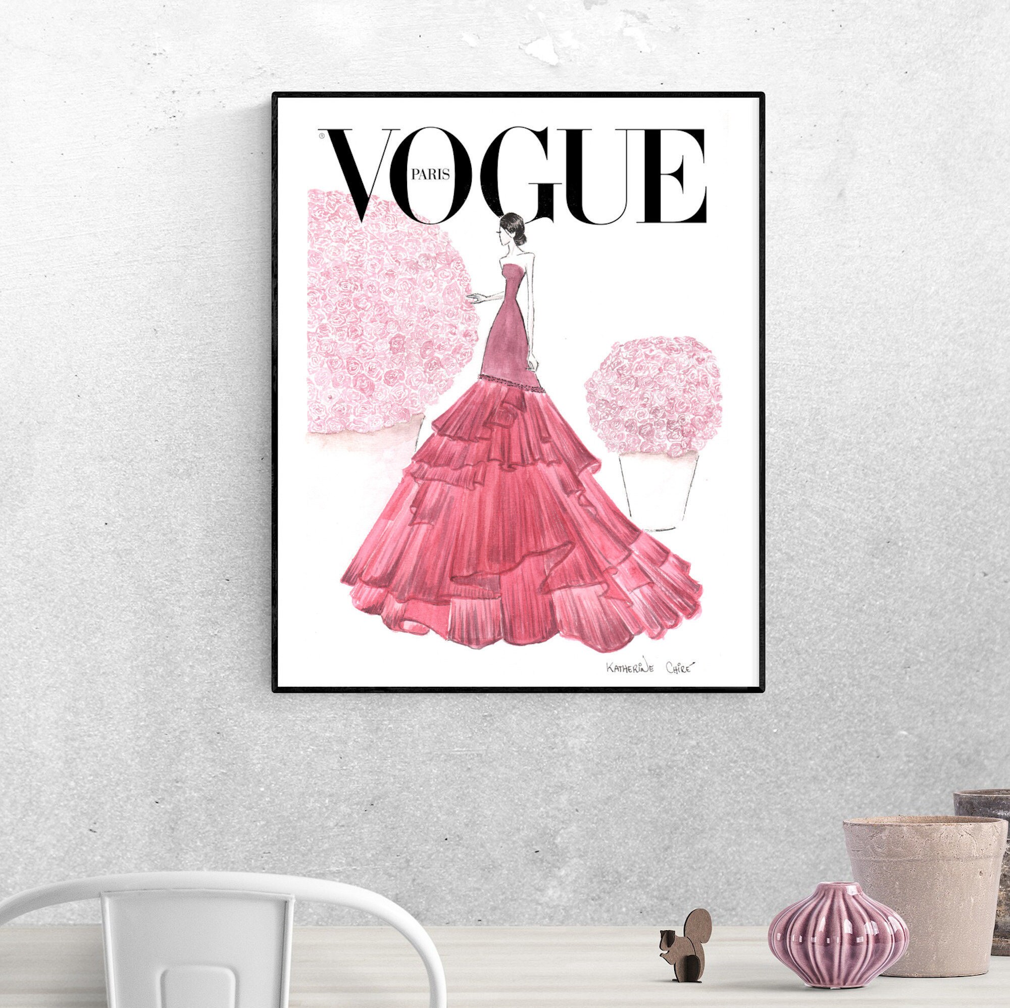 Cover vogue aquarelle paintingFASHION ILLUSTRATION VOGUE Etsy