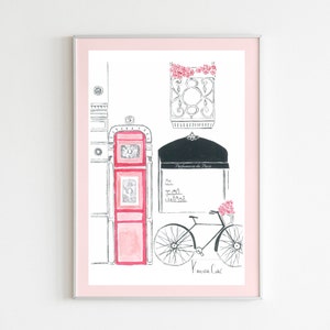 Fashion ILLUSTRATION PARIS, illustration parfumerie de Paris, affiche aquarelle Paris, téléchargement parfumerie de Paris. mode rue de Paris
