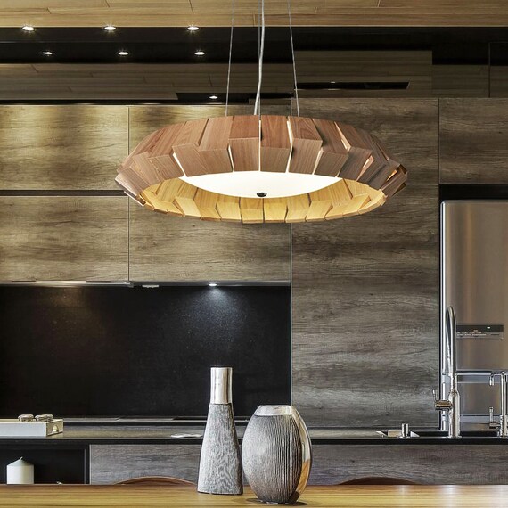 Modern Creative Dining Room Lighting Living Room Solid Wood Etsy