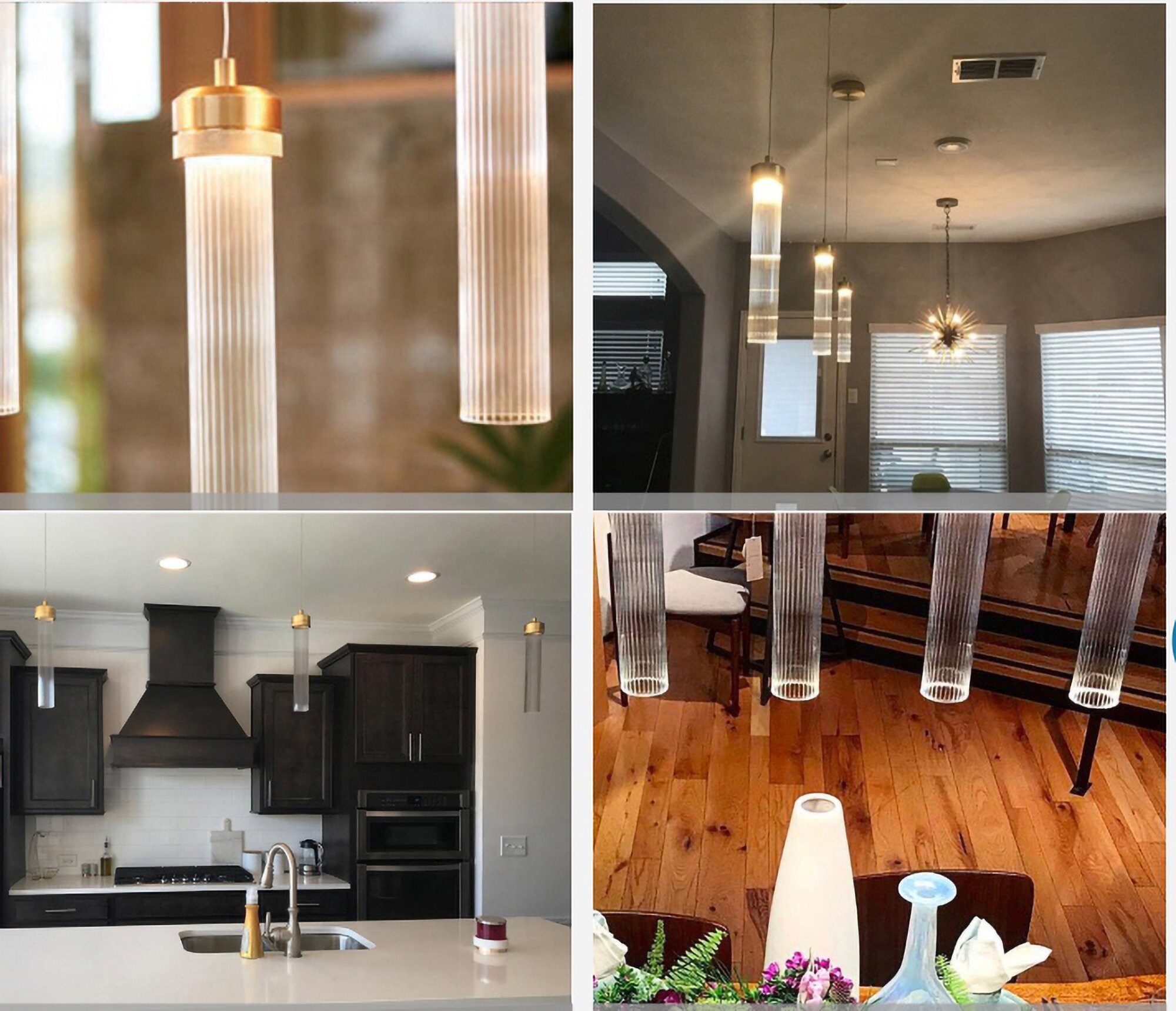 Glass Pendant Light Fixture with LED Etsy