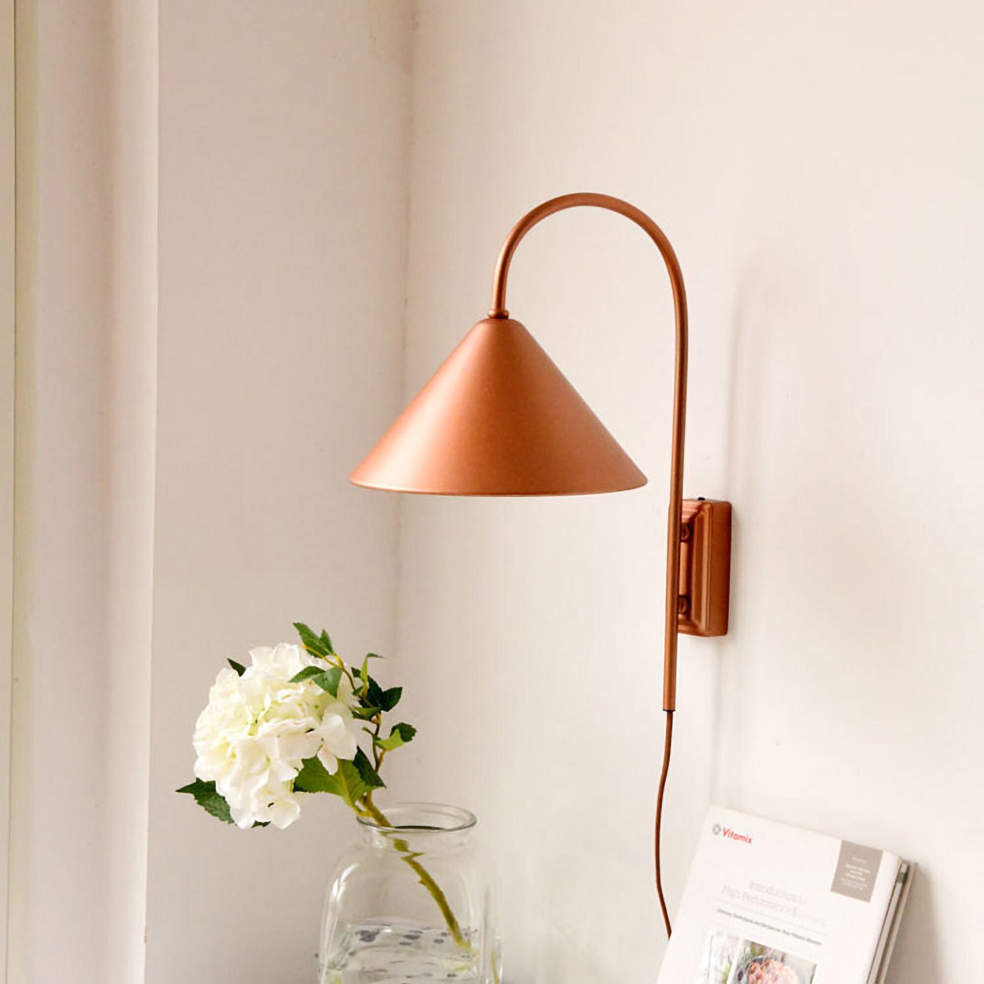 Plug in Bedside lamp with plug Retro Minimalist French | Etsy