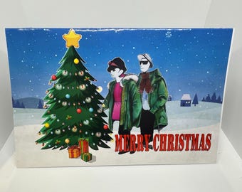 Christmas card 18.2cm x11.7cm  mod couple, ska, rudeboy, northern soul." 2tones