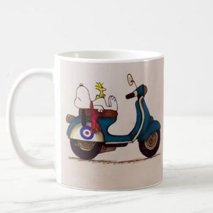 Mod Target Scooter Snoopy Mug ska, rude boy, northern soul. 2tone, Quadrophenia