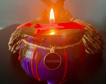 Zodiac/SCORPIO Birthday Cauldron Candle