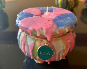 Zodiac/LEO Birthday Cauldron Candle