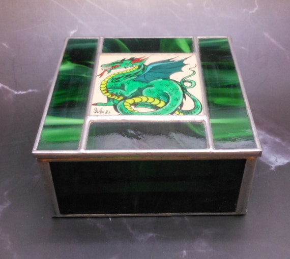 Sullo-Glass Dragon Box Stained Glass and Reverse … - image 5