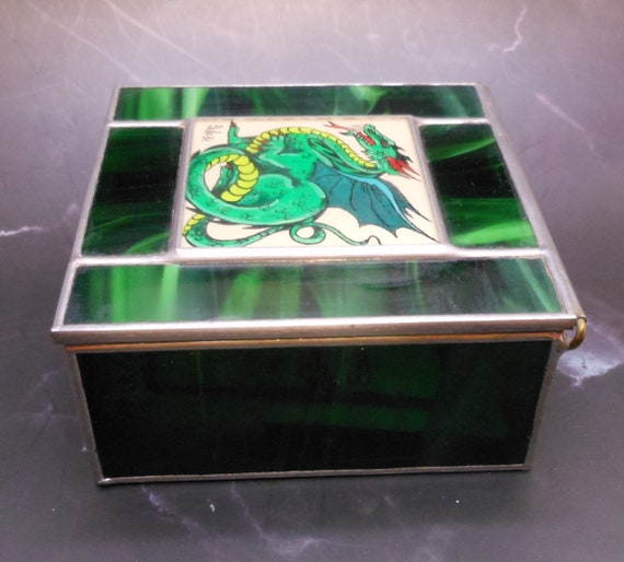 Sullo-Glass Dragon Box Stained Glass and Reverse … - image 3