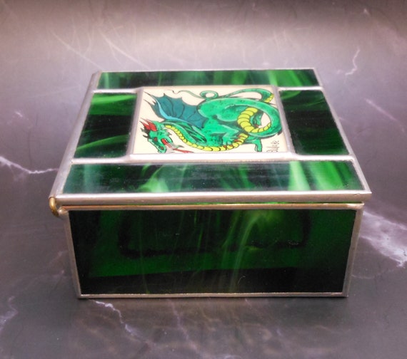 Sullo-Glass Dragon Box Stained Glass and Reverse … - image 2