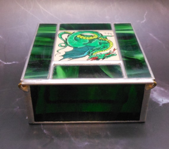 Sullo-Glass Dragon Box Stained Glass and Reverse … - image 6