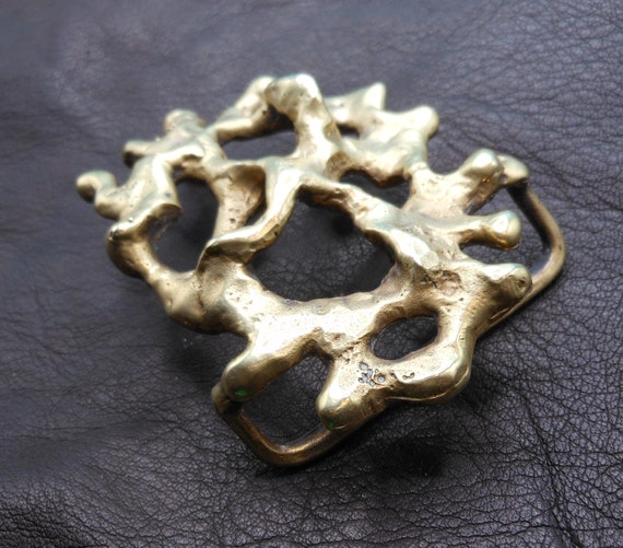 Abstract Buckle Solid Brass Vintage 1970's PRICE … - image 3